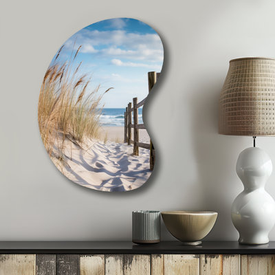 Tranquillity Path To Dune Beach III - Coastal Beach Sand Boom Shape Irregular Metal Wall Decor