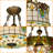 5-light Tiffany Semi Flush Mount Light With Bulbs Included