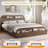 Wooden Bed Frame with Storage Headboard & Footboard, Low Profile Platform Bed with Wooden Slats, No Box Spring Needed-1857476110-1857476106