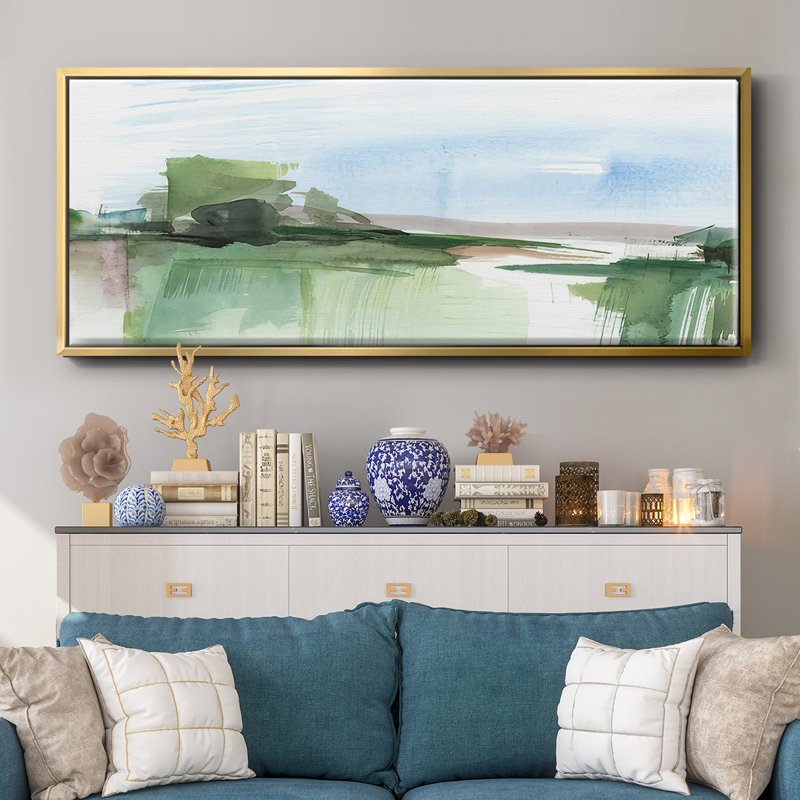 «Abstract Wetland IV», toile encadrée, H 8 po x l 20 po