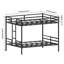 Grand lit superposé noir, structure en métal avec garde-corps complet et - stabilité à long terme de 110 lb par support, haut pour, escalade pratique, rangement sous le lit d'apparence sophistiquée, solution d'espace, rapide