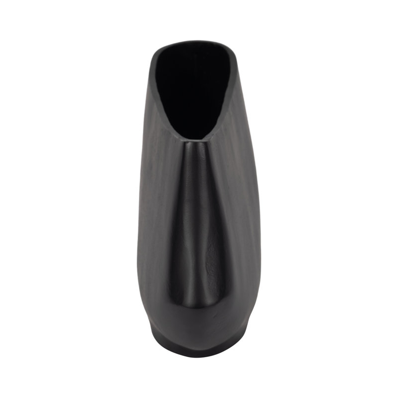 Pico Handmade Aluminum Table Vase, Black, 10" H x 17" W x 5" D