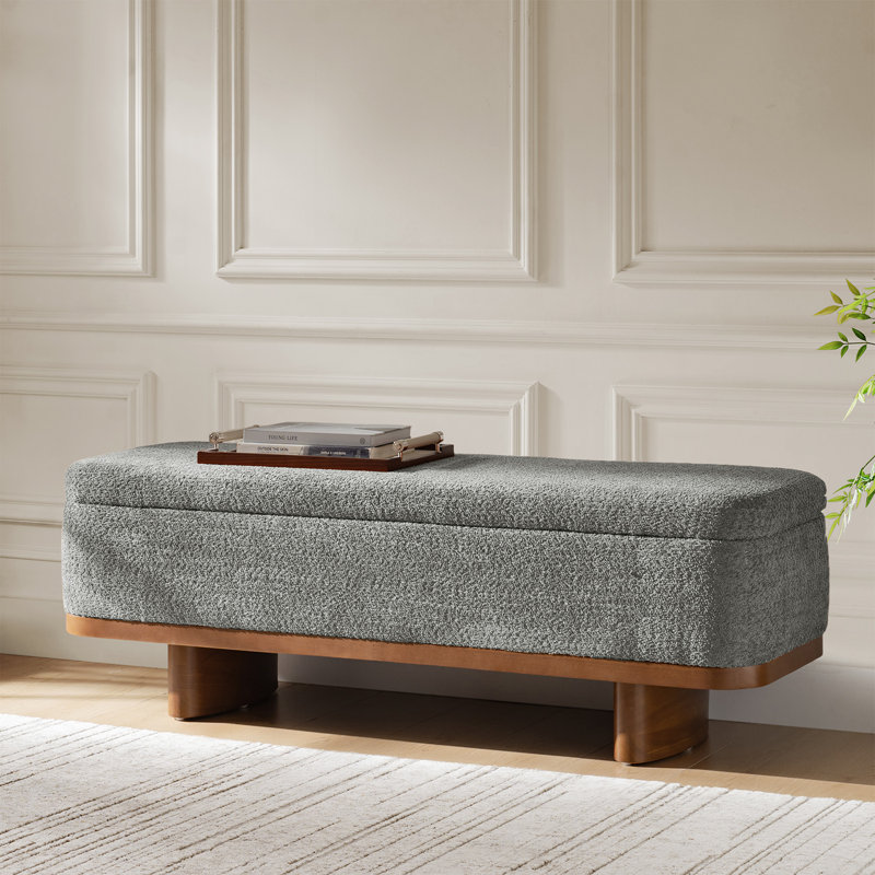 Banc de rangement simple Cheryl, Gris
