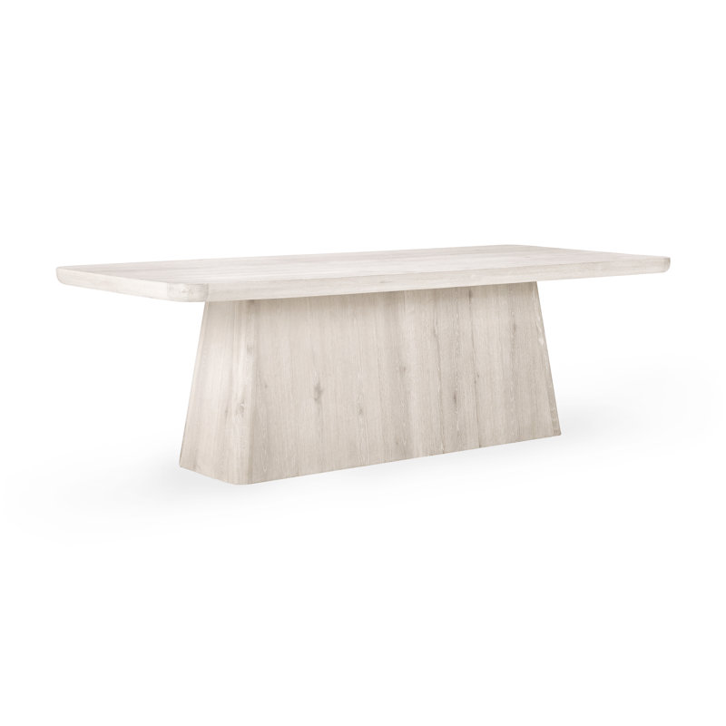 Pedestal Dining Table, 30" H x 95" L x 42" W, White Wash