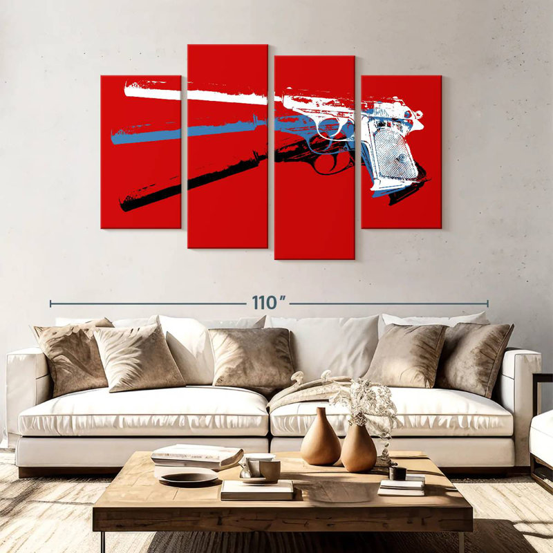 Silencer Gun, 54" H x 84" W