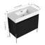 Armoire de salle de bain autoportante 36 po avec lavabo en résine - fini chêne foncé et aspect sophistiqué-457948925