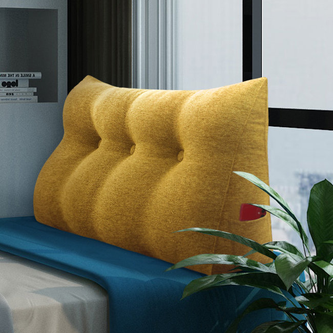 Reading Headboard Pillow , 50cm H x 100cm W, Yellow