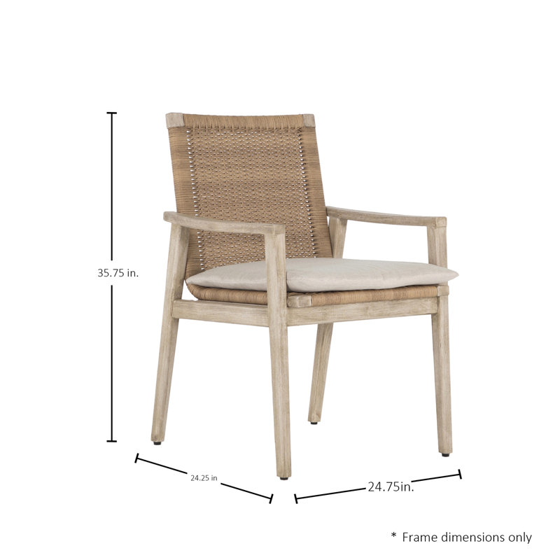 Fauteuil d'extérieur Pointe N-Dura en résine tressée, Trépointe, Fossile de Vérone (463), Teck huître / naturel