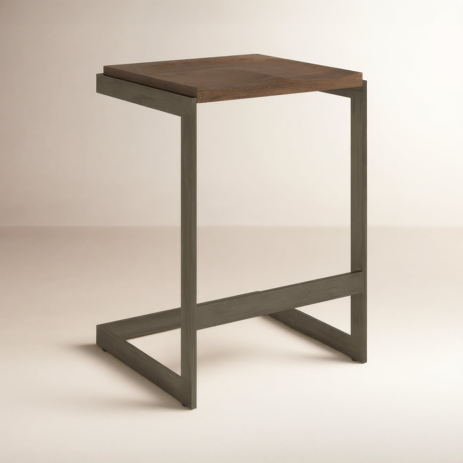 Christina Solid Wood Bar & Counter Stool, Medium Brown/Antique Nickel, Counter Stool (26” Seat Height)