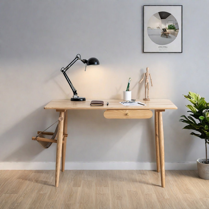 Japanese style minimalist solid wood desk
