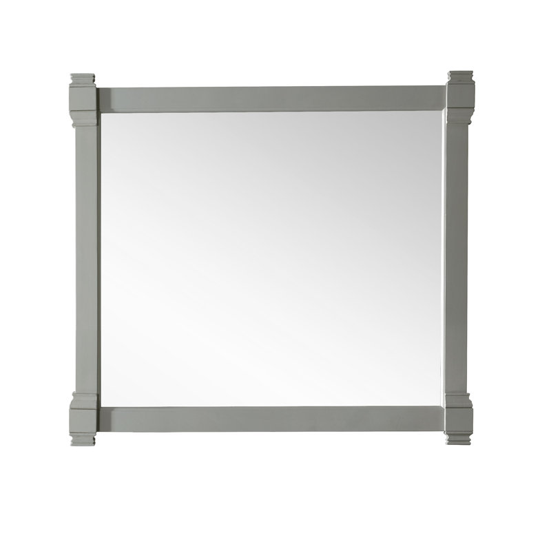 Brittany Flat Beveled Wall Mirror, Urban Gray, 39.25" x 22"
