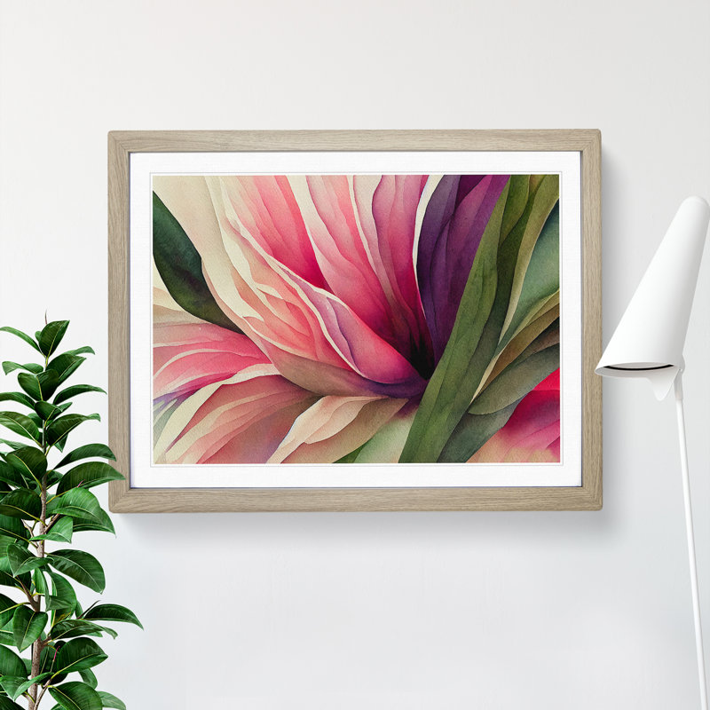 Captivating Flower - Framed Print, 46cm H x 64cm W x 2cm D, Oak