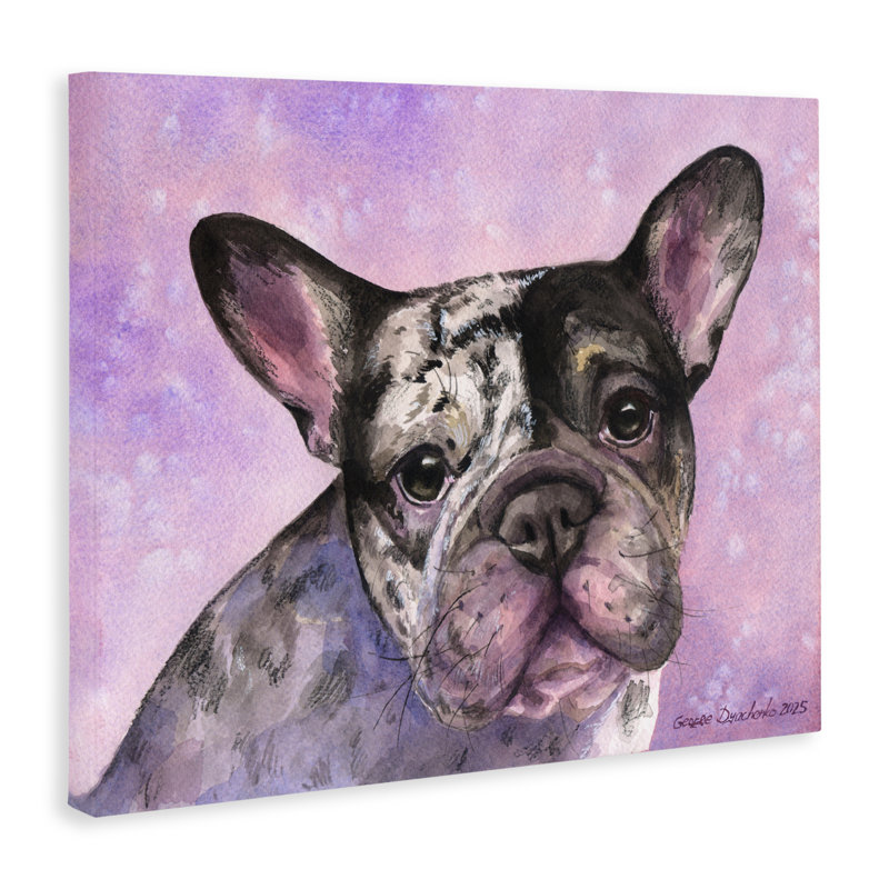 Toile de bouledogue français Harlequin, conception de George Dyachenko, H 36 po x l 48 po