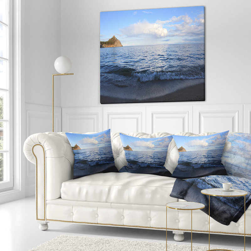 Coussin de baikal whitecaps on lake wave, 18 po x 18 po, Coussin décoratif