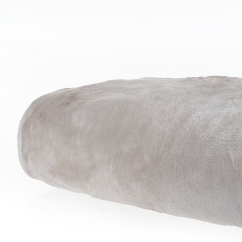 Beige Faux Fur 91x81 Machine Washable Blanket