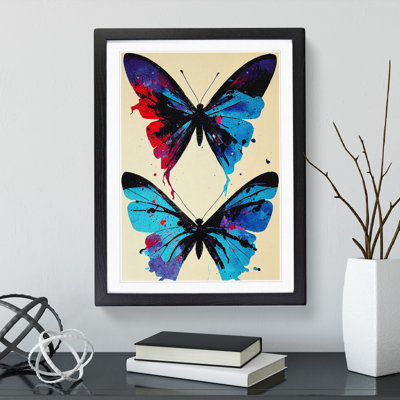 Butterflies Splatter Paint - Single Picture Frame Painting