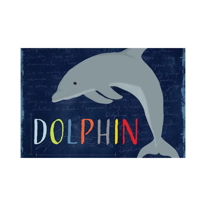 Dolphin by Daniela Santiago - Wrapped Canvas Gallery-Wrapped Canvas Giclée, 20.32 cm H x 30.48 cm W