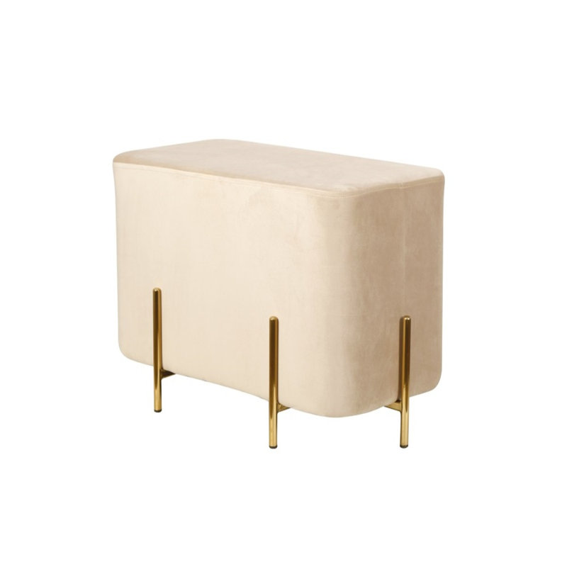 Repose-pieds rembourré avec rangement Weitman, Beige