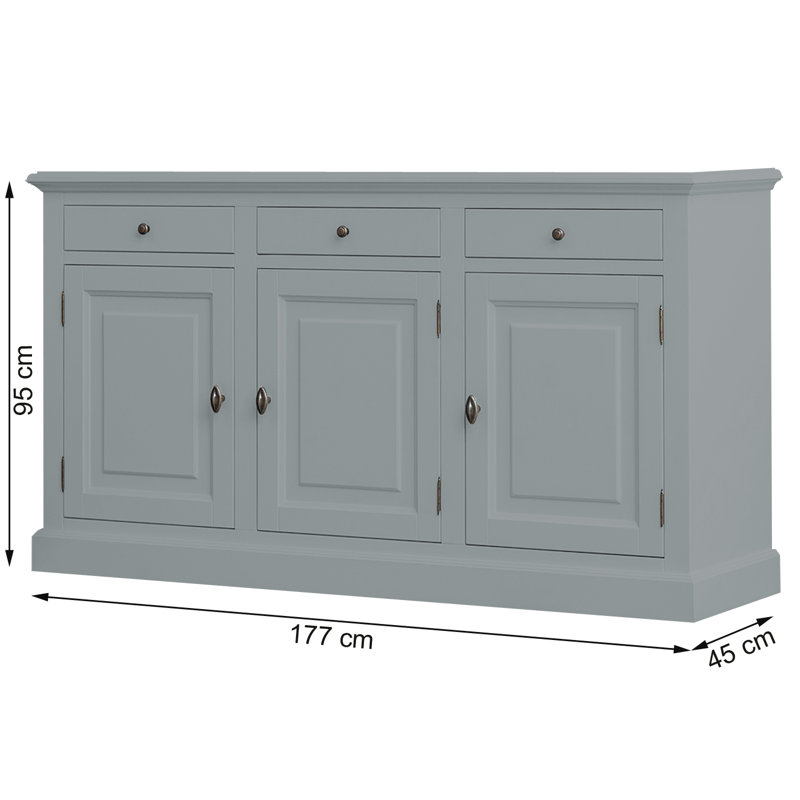 Blaxton 177cm Sideboard, Traffic Grey