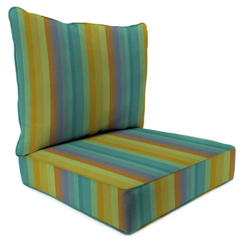 24" x 26.5" Outdoor Deep Seat Chair Cushion Set with Welt, Astoria Lagoon