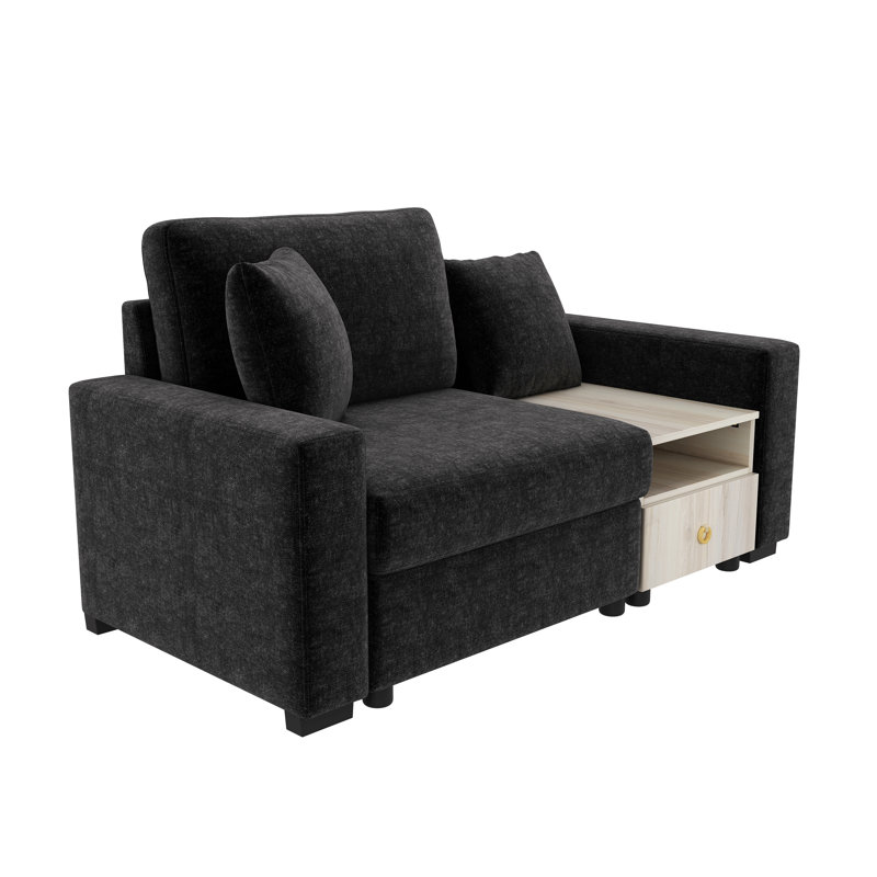 Modern Sofa Couch 63.2" Modular Sofa Upholstered Sofa Couch With Storage Armrest And Center Console For Living Room