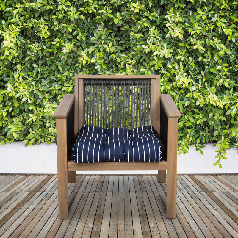 Bergholt Patio Seat Cushion, 19in. W, Classic Navy Stripe