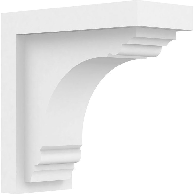 3 1/2"W x 8"D x 8"H Standard Warren Architectural Grade PVC Bracket, 8" H x 3.5" W x 8" D