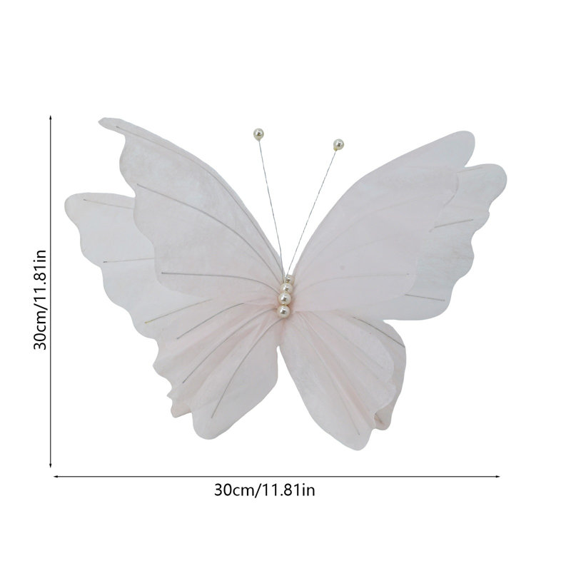 Décoration murale stéréo en verre, grande taille (30 cm), en papier et tissu, faite à la main, idéale pour un mariage ou une vitrine.