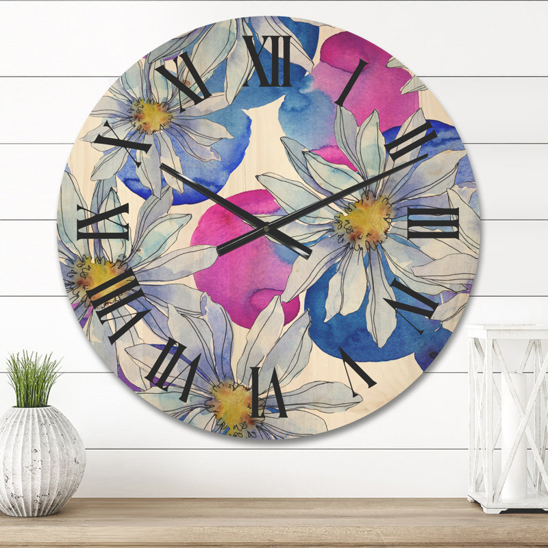 Horloge murale «Daisies with Leaves I», Moyen