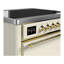 Cuisinière à induction 36 pouces avec 6 éléments à induction en blanc antique Majestic III Series (garniture laiton)-124828848-124828876