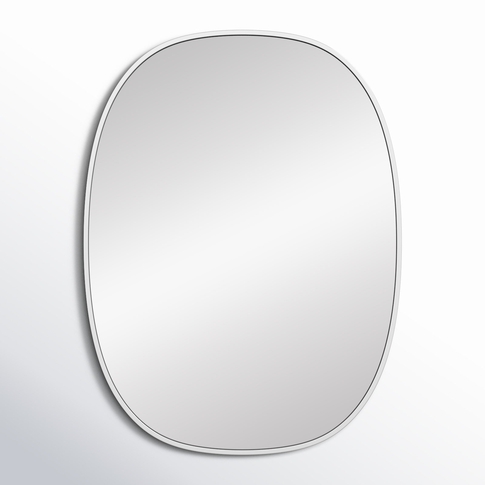 Sabine Metal Curved Oval Wall Mirror, Silver, 36" x 27"