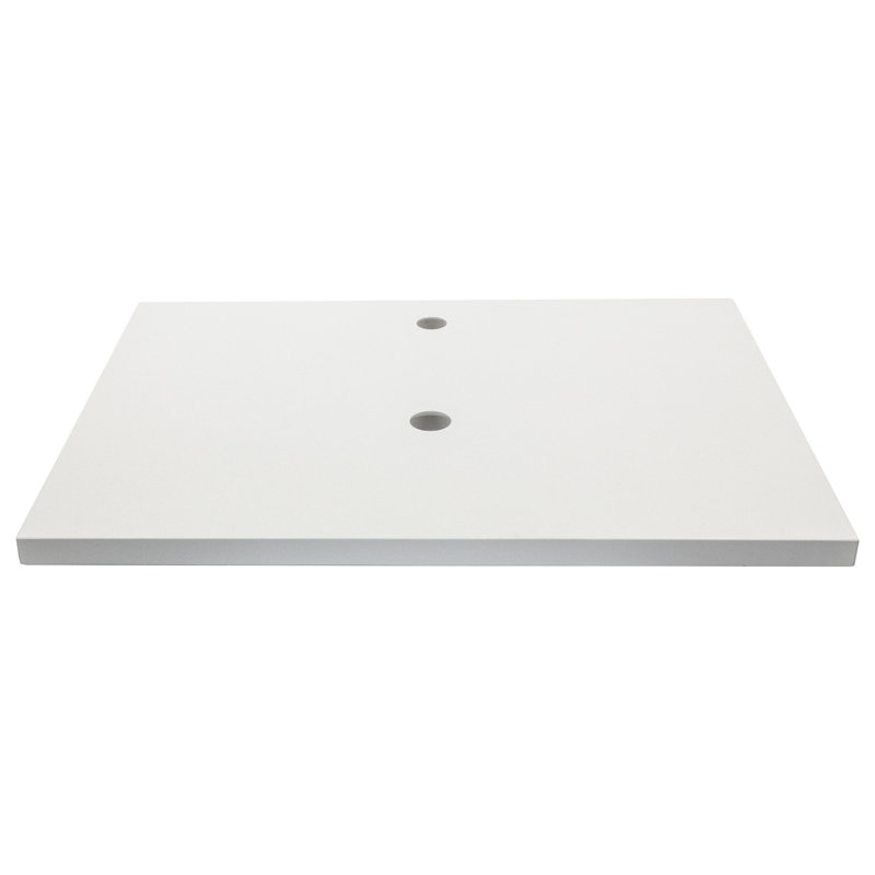Plateau de meuble-lavabo simple en pierre 31 po Eden Terrazzo, Blanc