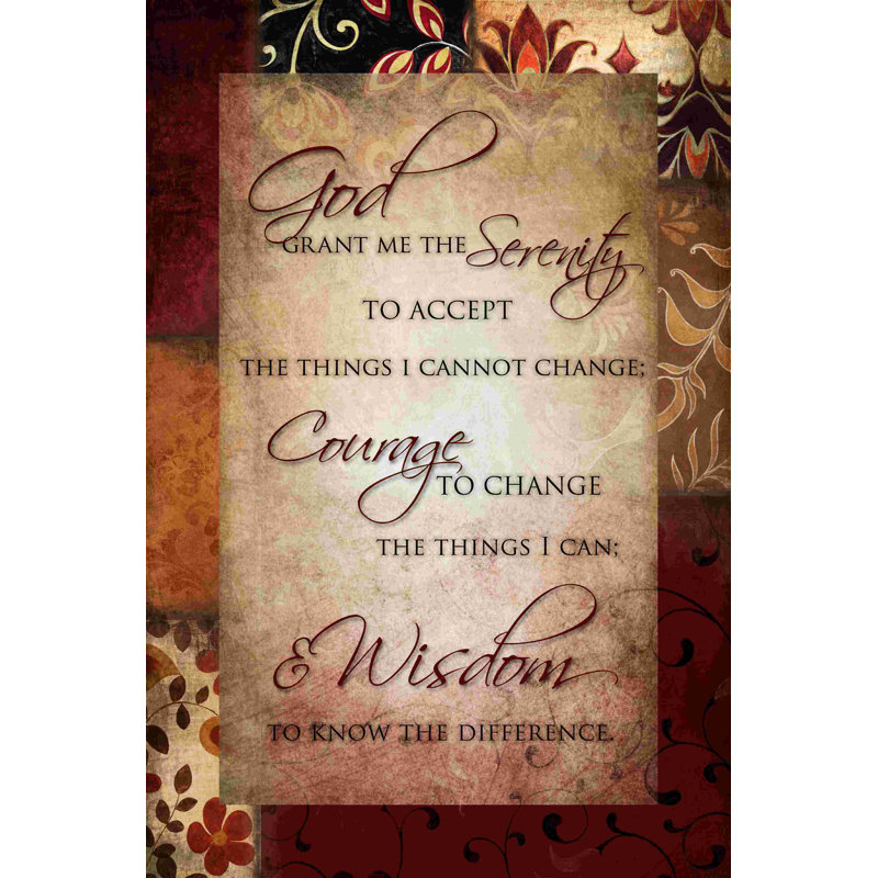 Serenity Prayer - impression sur toile tendue, H 48 po x l 32 po