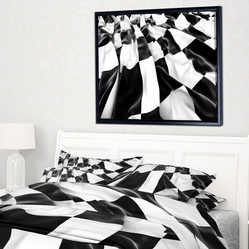 « 3d checked flag », reproduction d’impression sur toile tendue encadrée, H 12 po x l 20 po x P 1 po