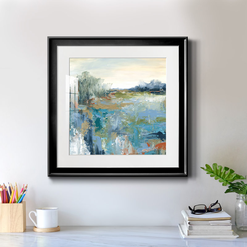 Energetic Earth - peinture encadrée, H 17,5 po x l 17,5 po x P 1,5 po, Papier encadré noir