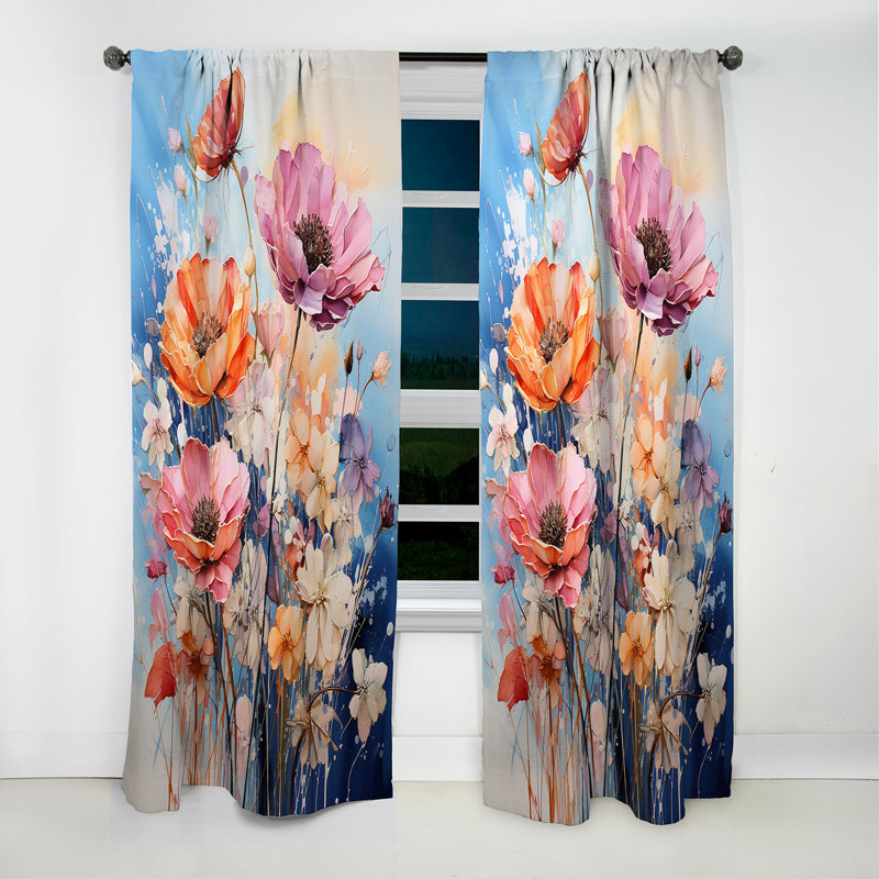 Rideau occultant à motif floral Cowans - 1 panneaux Cowans, L 52 po x L 95 po