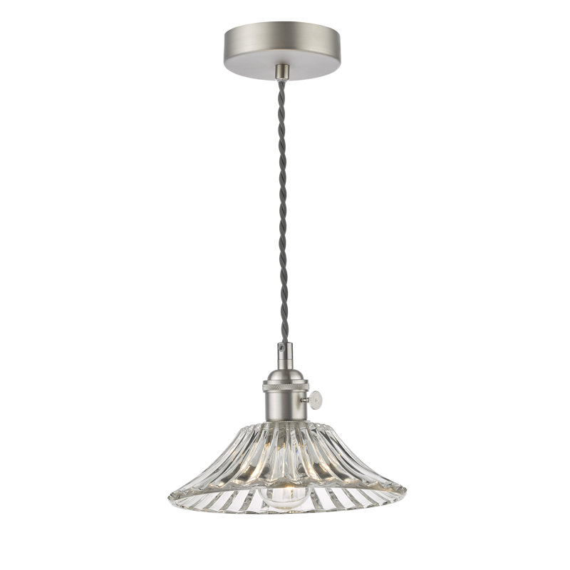 Hadano 1LT SUSPENSION WITH CLEAR FLARED SHD, Antique Chrome