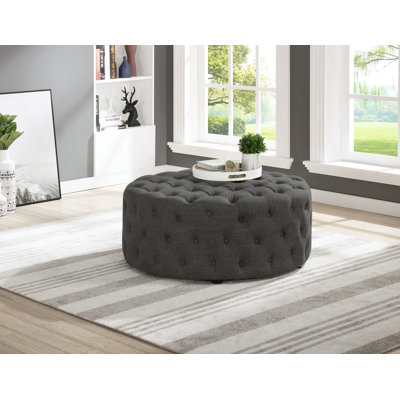 Gilbert Tufted Round Cocktail Ottoman by Rosdorf Park