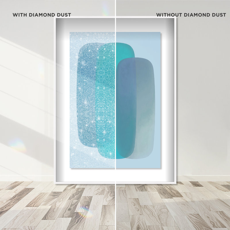 Teal Gradients Print by Oliver Gal, 16.5"H x 11.5"W, White Shadowbox