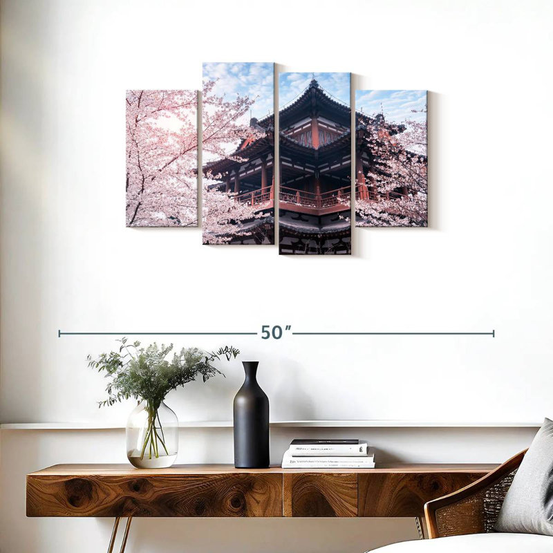 Temple Adella Qinglong Sakura, H 22 po x l 36 po