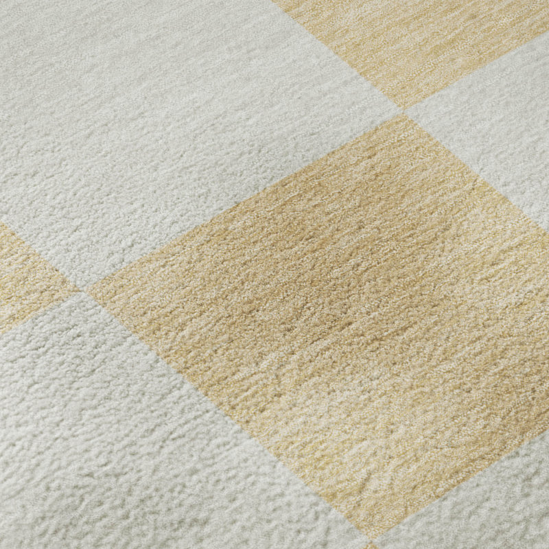 Tapis géométrique lavable à la machine de qualité supérieure Mayfield AMF2345, Pêche, Tapis de couloir 2 pi 3 po x 7 pi 6 po