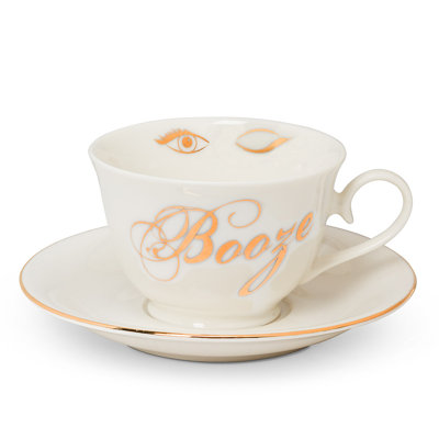 Tasse à alcool et soucoupe