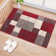 Allyne Geometric Red/Gray Non-Slip Rubberback Area Rug