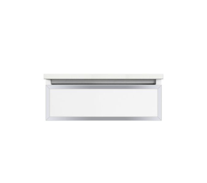 Base de meuble-lavabo simple avec cadre 12,13 po Profile, Oui, Noir mat / Chrome