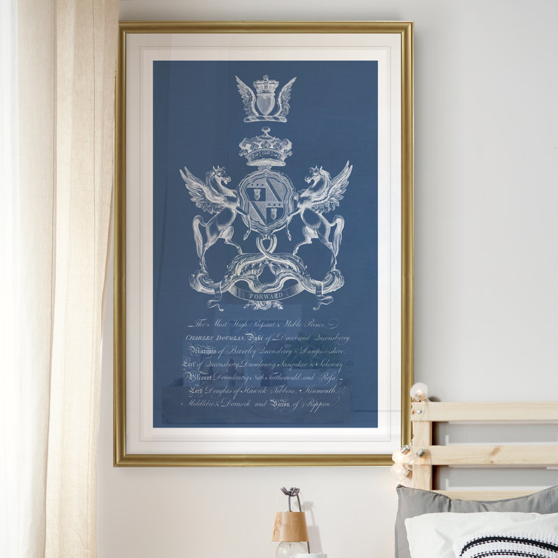 Héraldique sur marine IV - reproduction sur toile, H 22,5 po x l 30,5 po x P 1,5 po, Or