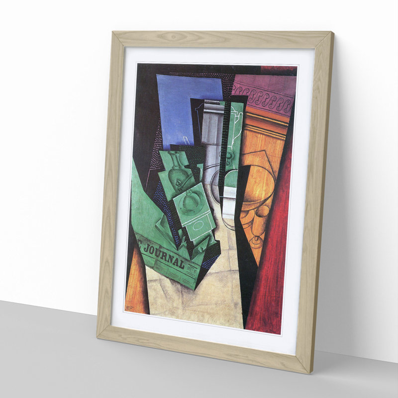 Breakfast by Juan Gris - Picture Frame Graphic Art, 65cm H x 48cm W x 2cm D, Oak