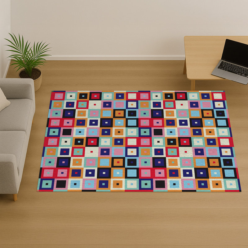 Geometric Area Rug, Rectangle 140 x 200 cm