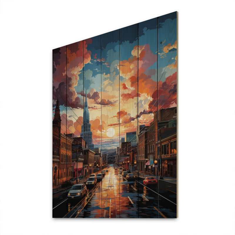 City Nashville Popart I sur bois, H 32 po x l 24 po x P 0,78 po