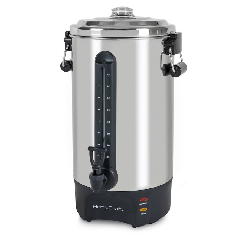 HomeCraft 100-Cup Stainless Steel Coffee Urn with Dripless Faucet