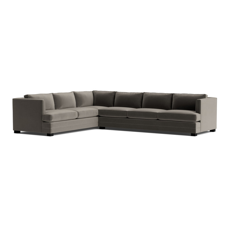 Keaton Chaise Sectional, Performance Velvet - Graphite, Black